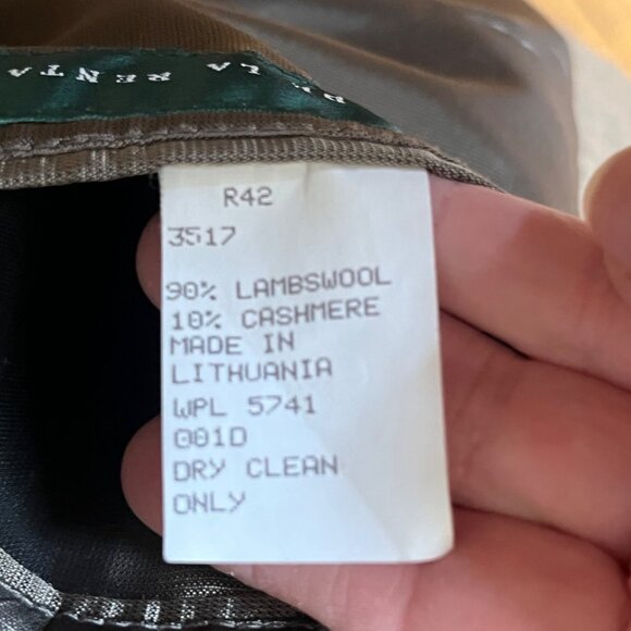 Oscar De La Renta Mens Camel Brown Lambs Wool Cashmere Sport Coat‎ Blazer 42R - Picture 10 of 12